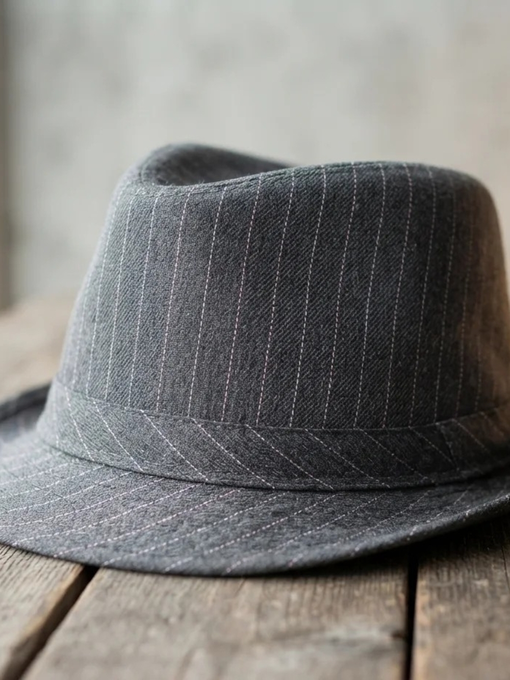N.Y.L.A. Gray Pinstripe Fedora Hat
